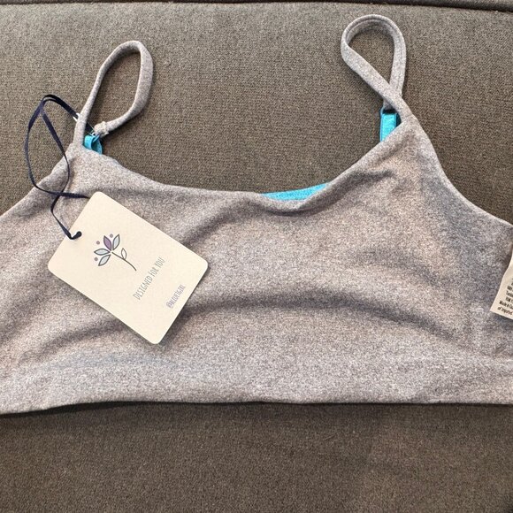 NWT Grey and Aqua Reversible Bluet Training Bra - Size 12 - Picture 1 of 6